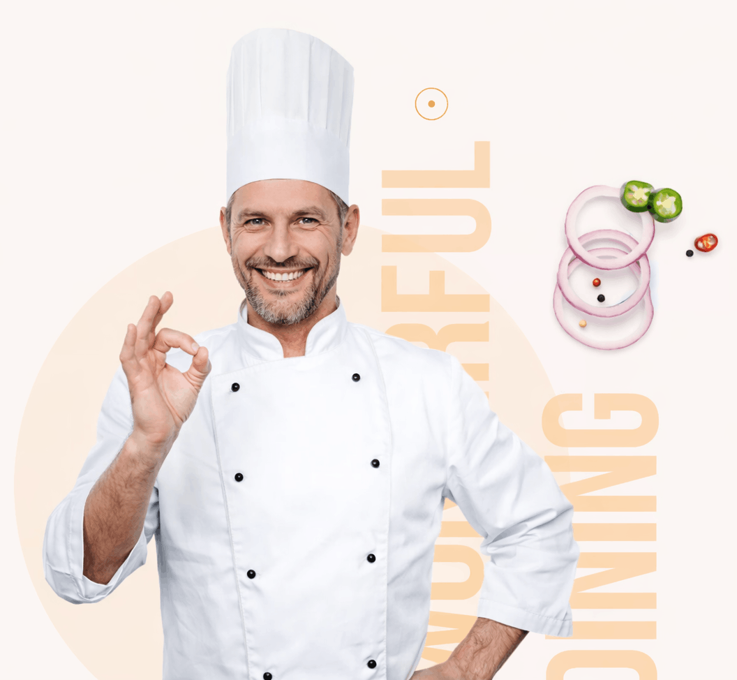 Chef presenting wings